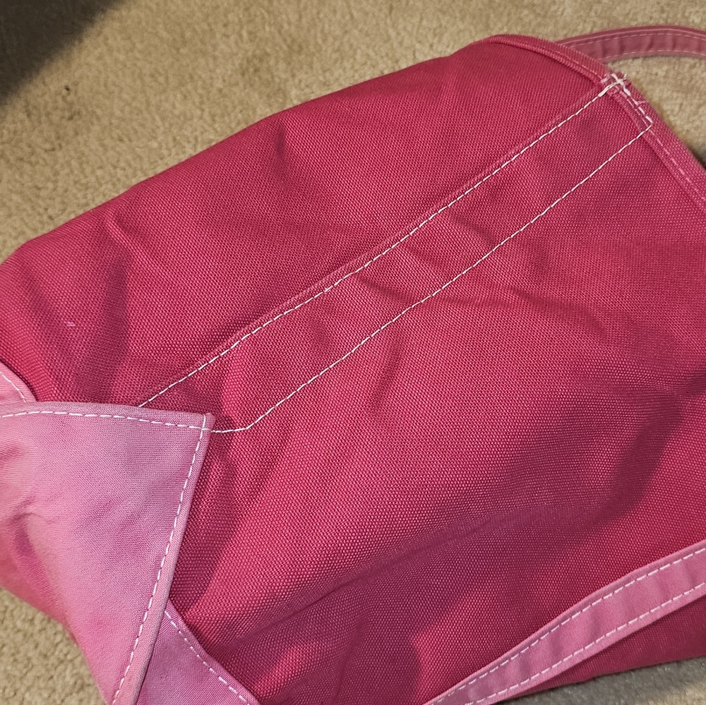 L.L Bean Boat And‎ Tote Bag XL Pink 90s Embroidered Megan Canvas Cotton USA Vtg - Picture 7 of 15